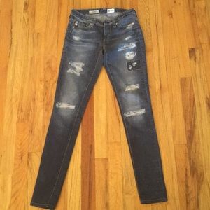 AG Jean Legging Super Skinny with Fake Rips